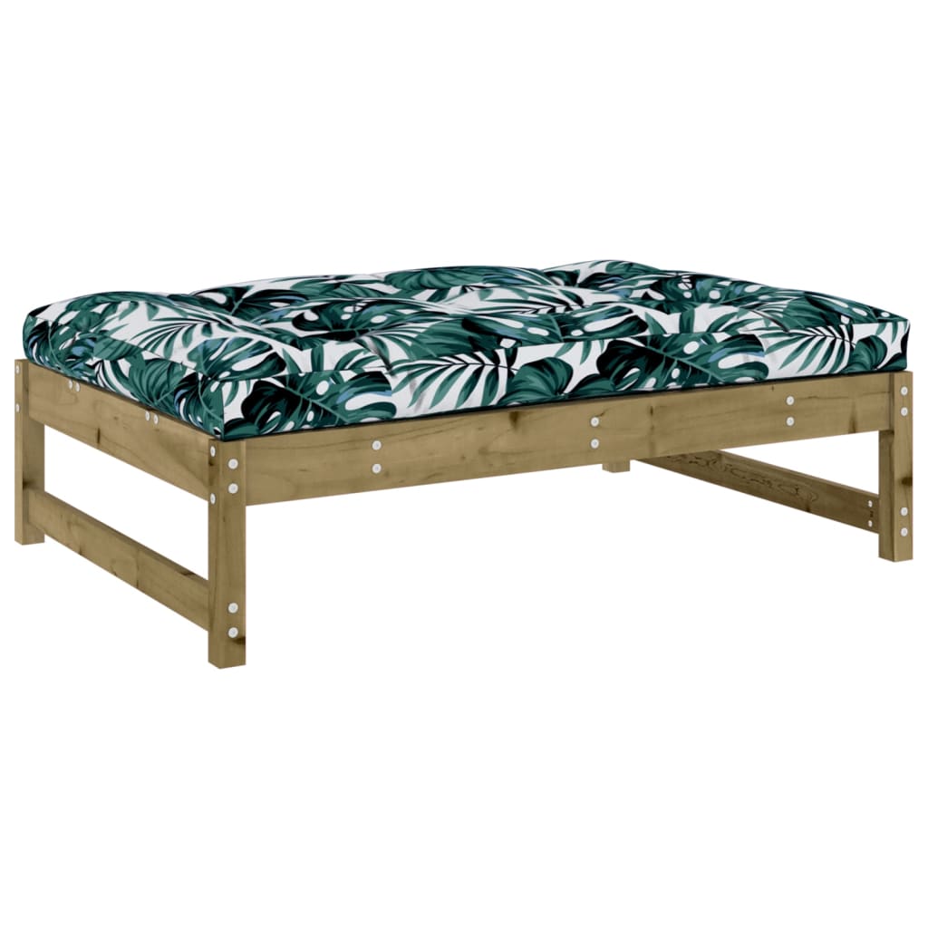 Salon de jardin 4 pcs avec coussins bois de pin imprégné