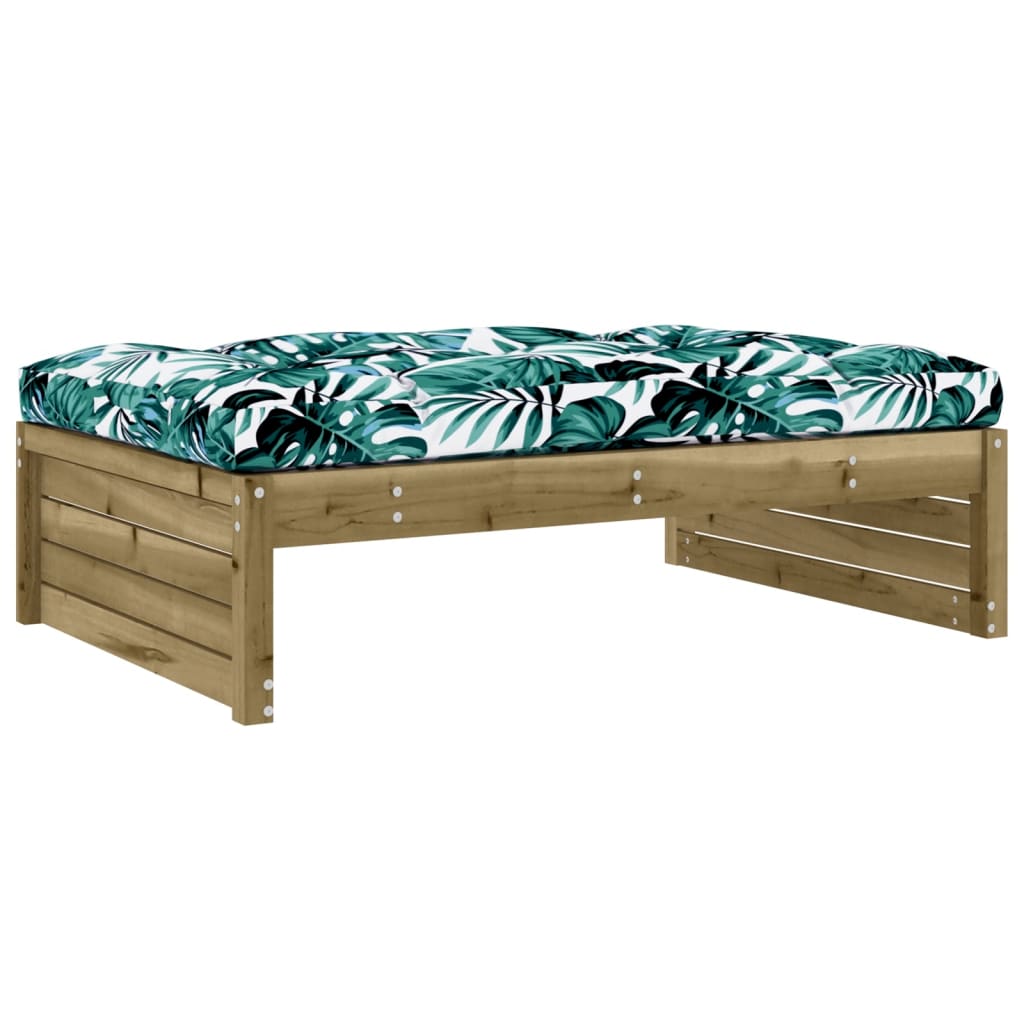 Salon de jardin 5 pcs avec coussins bois de pin imprégné