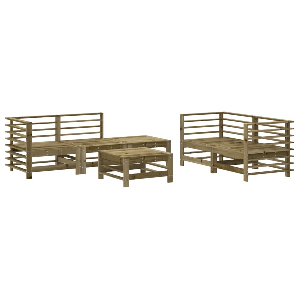 Salon de jardin 6 pcs bois de pin imprégné