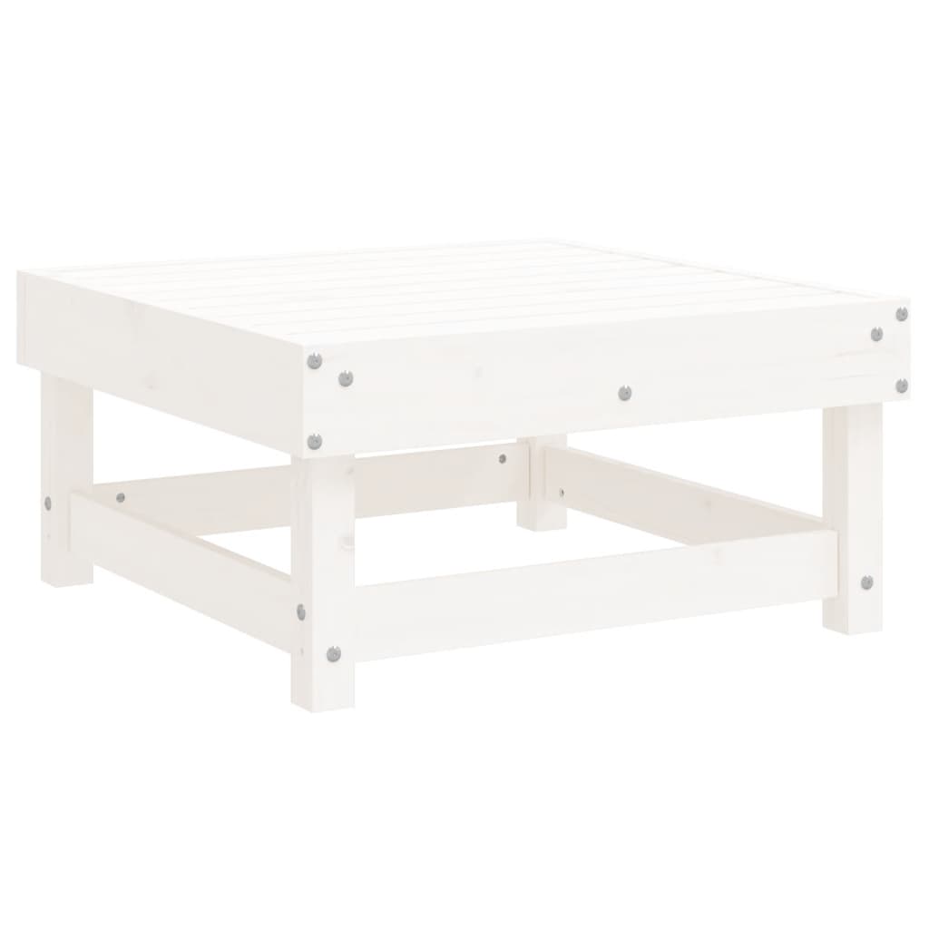 Salon de jardin 7 pcs Blanc Bois de pin massif