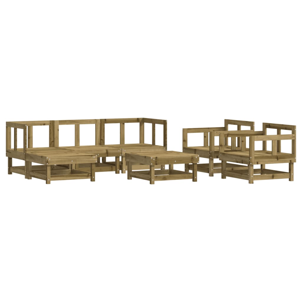 Salon de jardin 7 pcs bois de pin imprégné