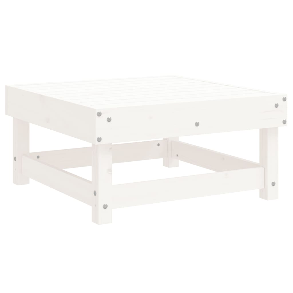 Salon de jardin 8 pcs Blanc Bois de pin massif