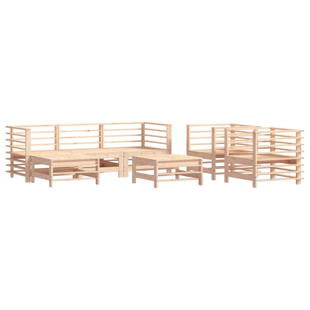 Salon de jardin 7 pcs Bois de pin massif