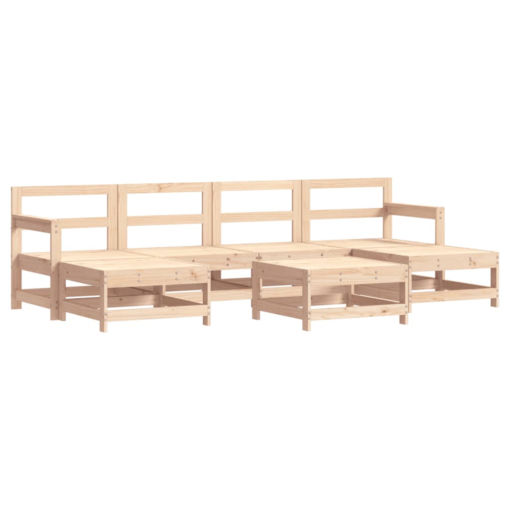 Salon de jardin 7 pcs Bois de pin massif