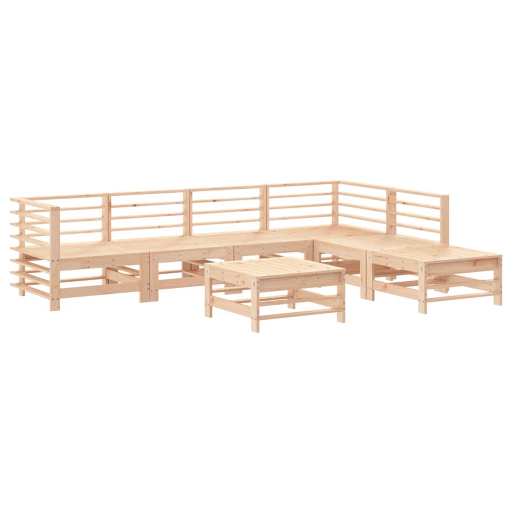 Salon de jardin 7 pcs Bois de pin massif