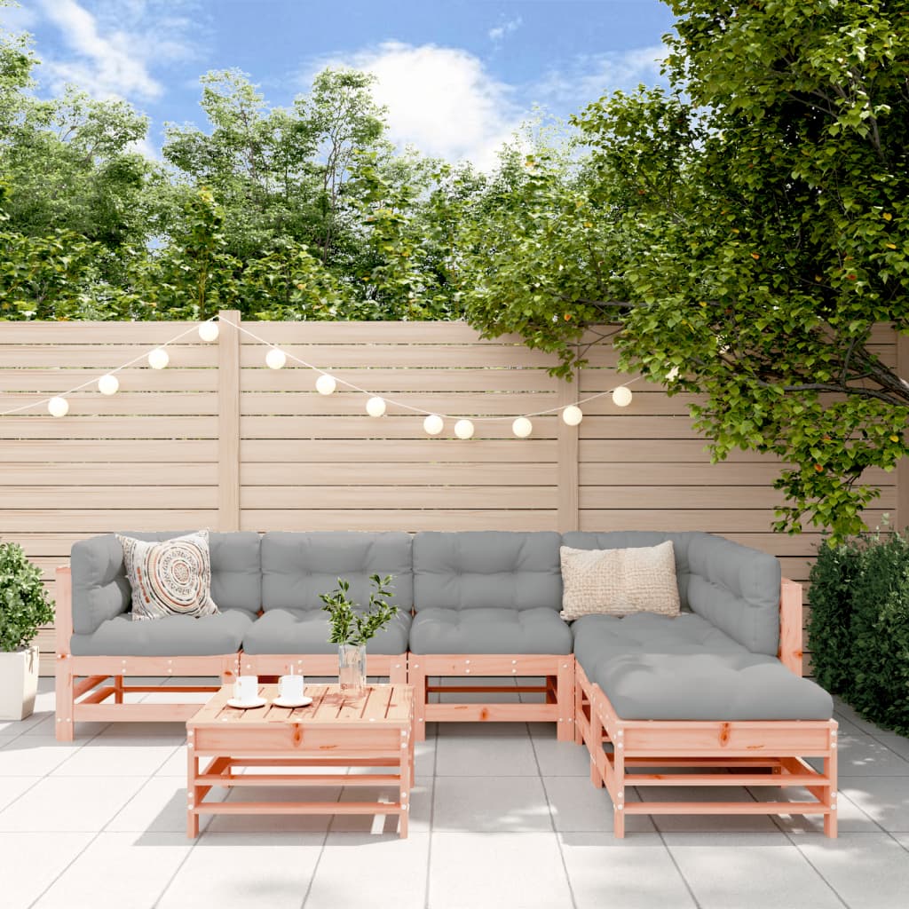 Salon de jardin 7 pcs bois massif douglas