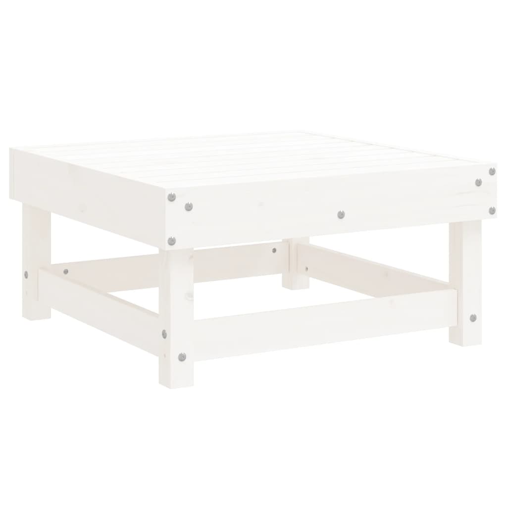 Salon de jardin 6 pcs Blanc Bois de pin massif