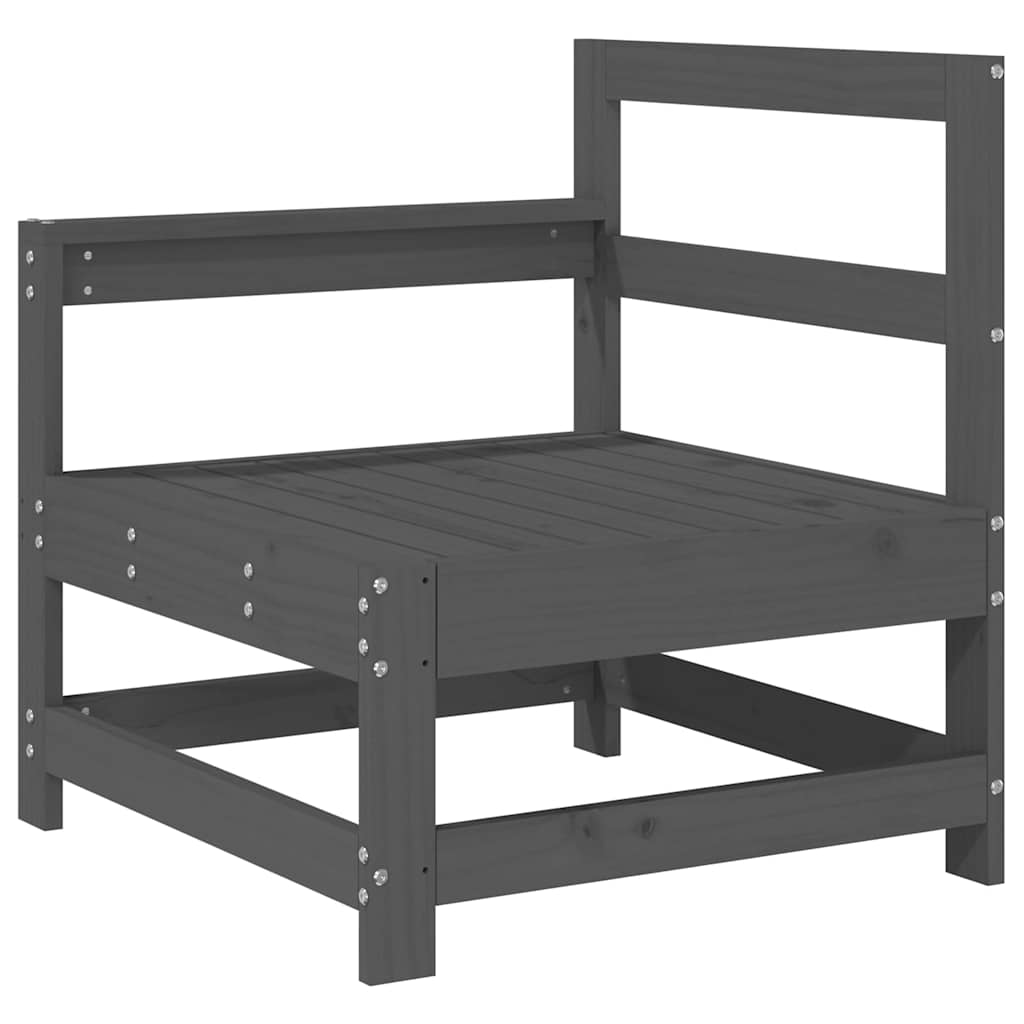 Salon de jardin 6 pcs Gris Bois de pin massif