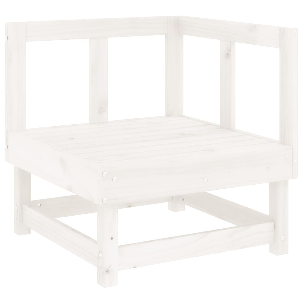 Salon de jardin 4 pcs blanc bois de pin massif
