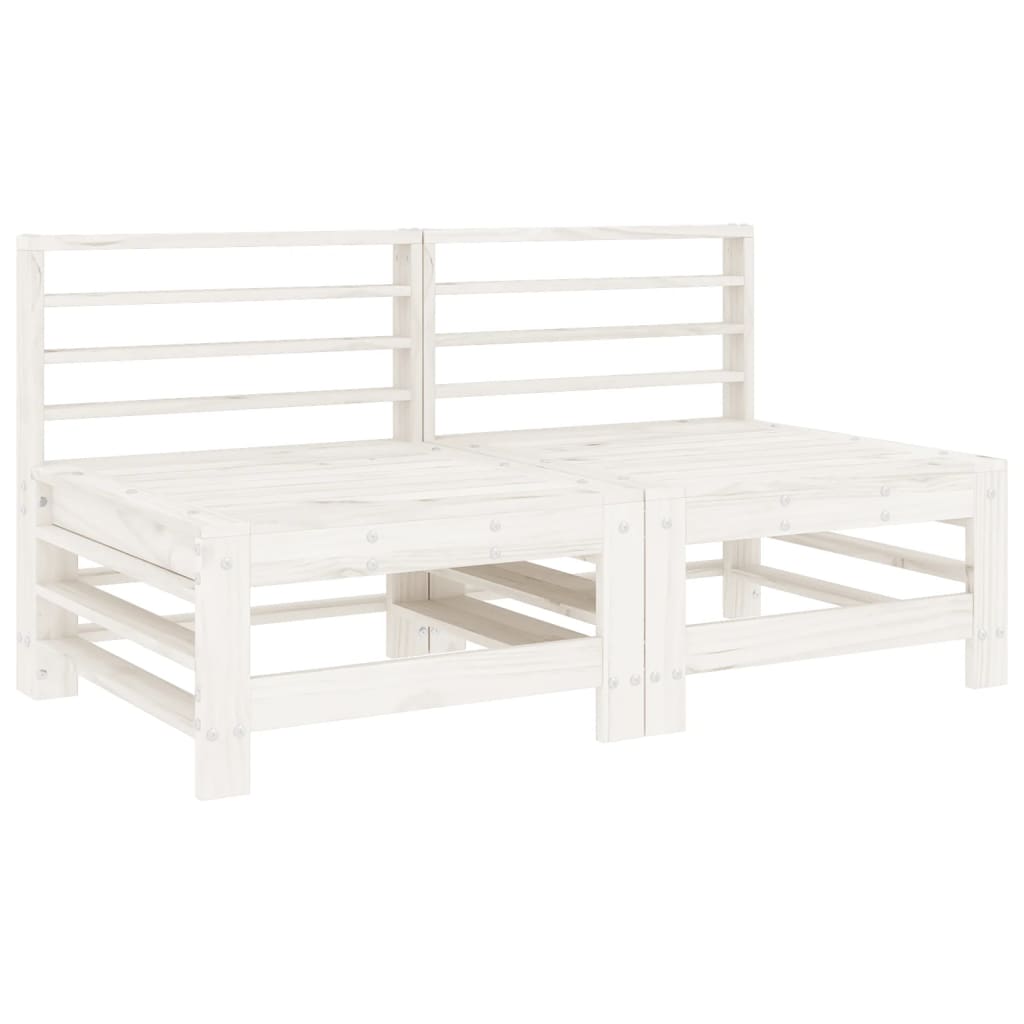 Salon de jardin 4 pcs blanc bois de pin massif