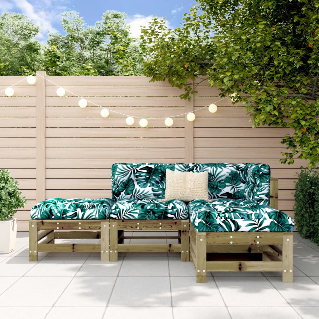 Salon de jardin 4 pcs bois de pin imprégné