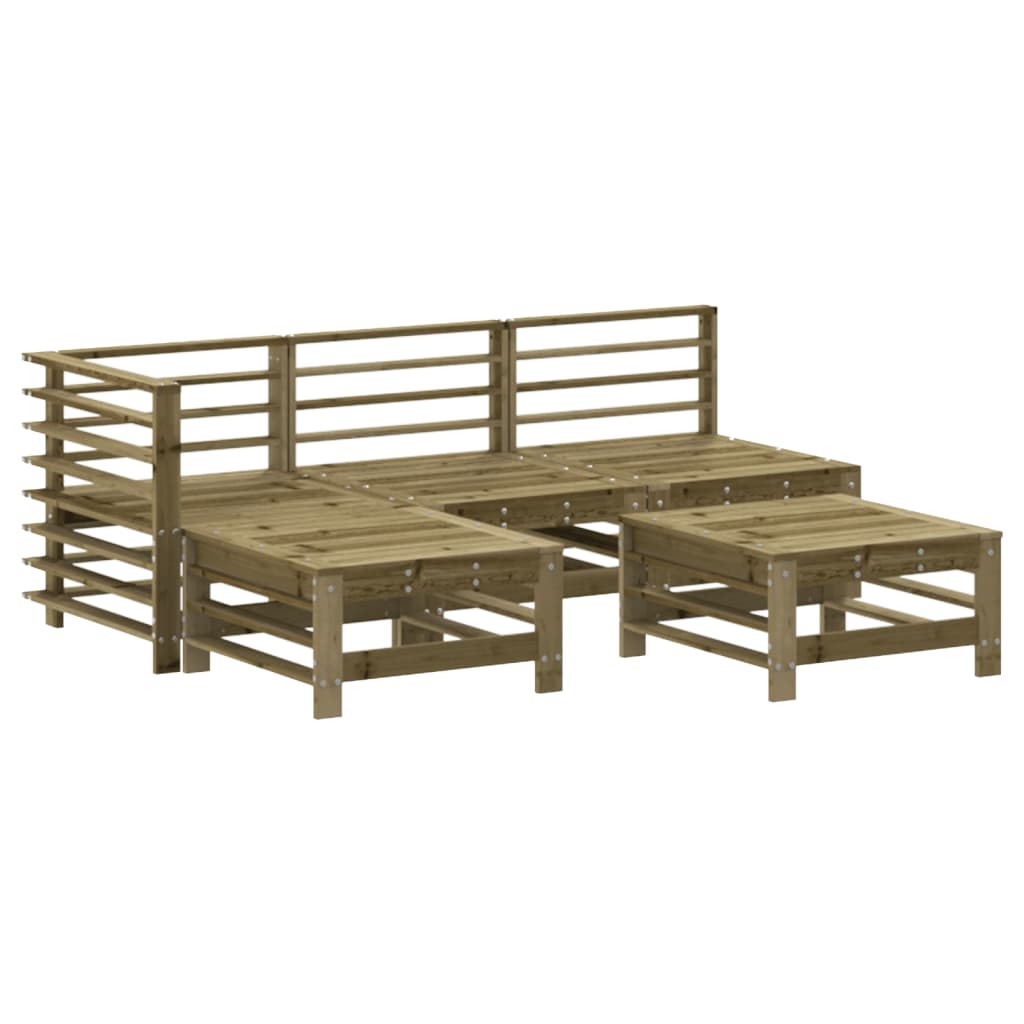 Salon de jardin 5 pcs bois de pin imprégné