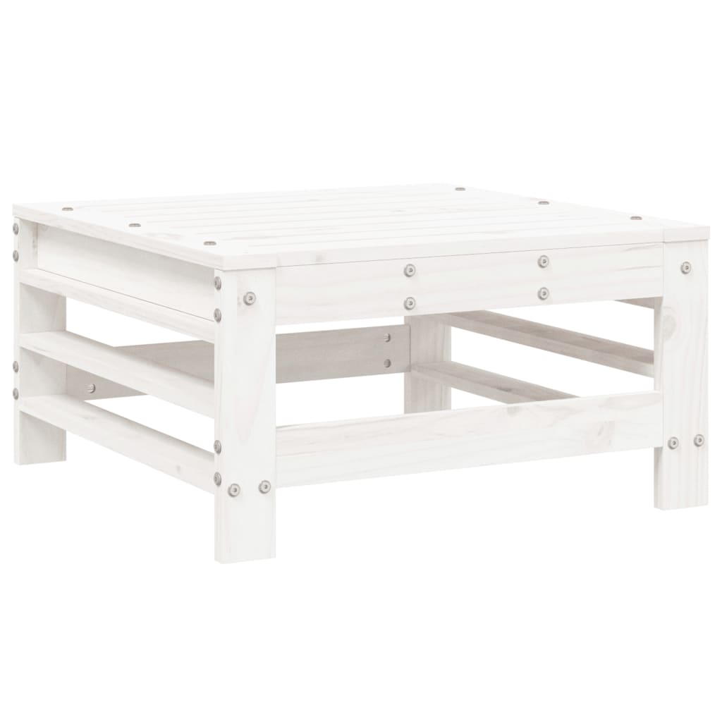Salon de jardin 8 pcs Blanc Bois de pin massif