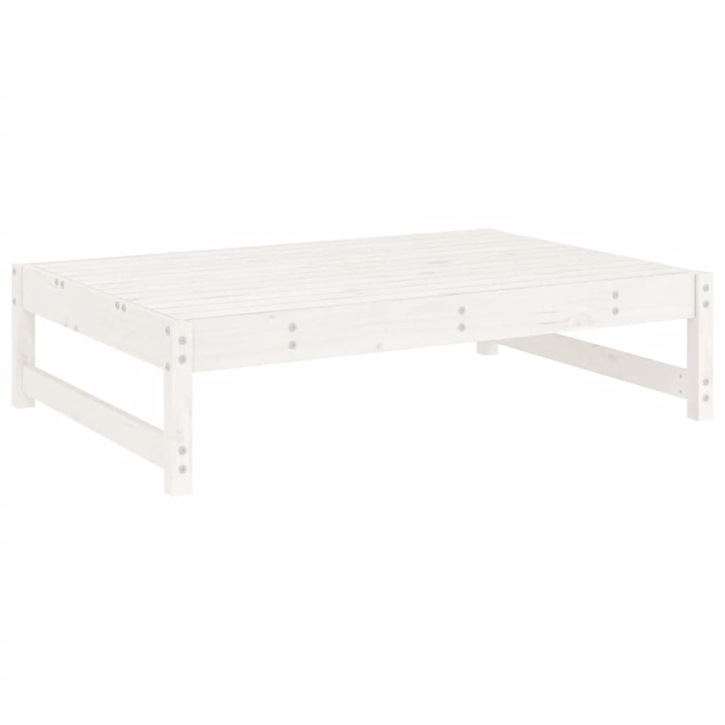 Salon de jardin 4 pcs blanc bois de pin massif