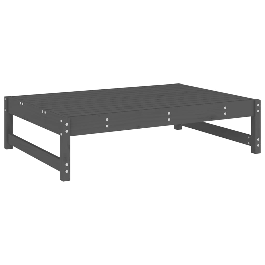 Salon de jardin 4 pcs gris bois massif de pin