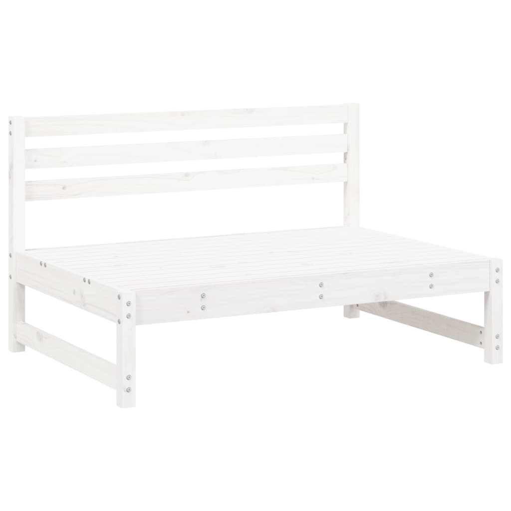 Salon de jardin 6 pcs Blanc Bois de pin massif