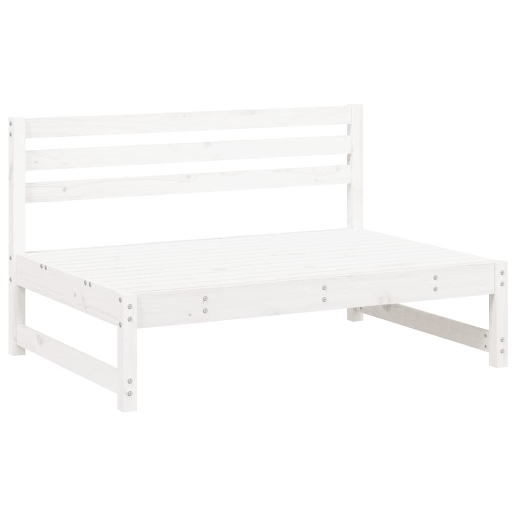 Salon de jardin 6 pcs Blanc Bois de pin massif