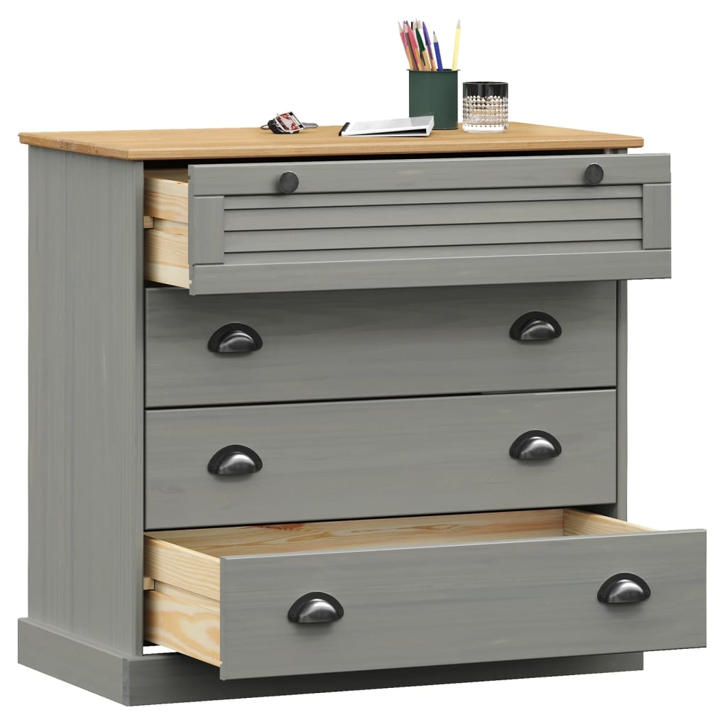 Commode VIGO gris 80x40x76 cm bois massif de pin Commodes vidaXL