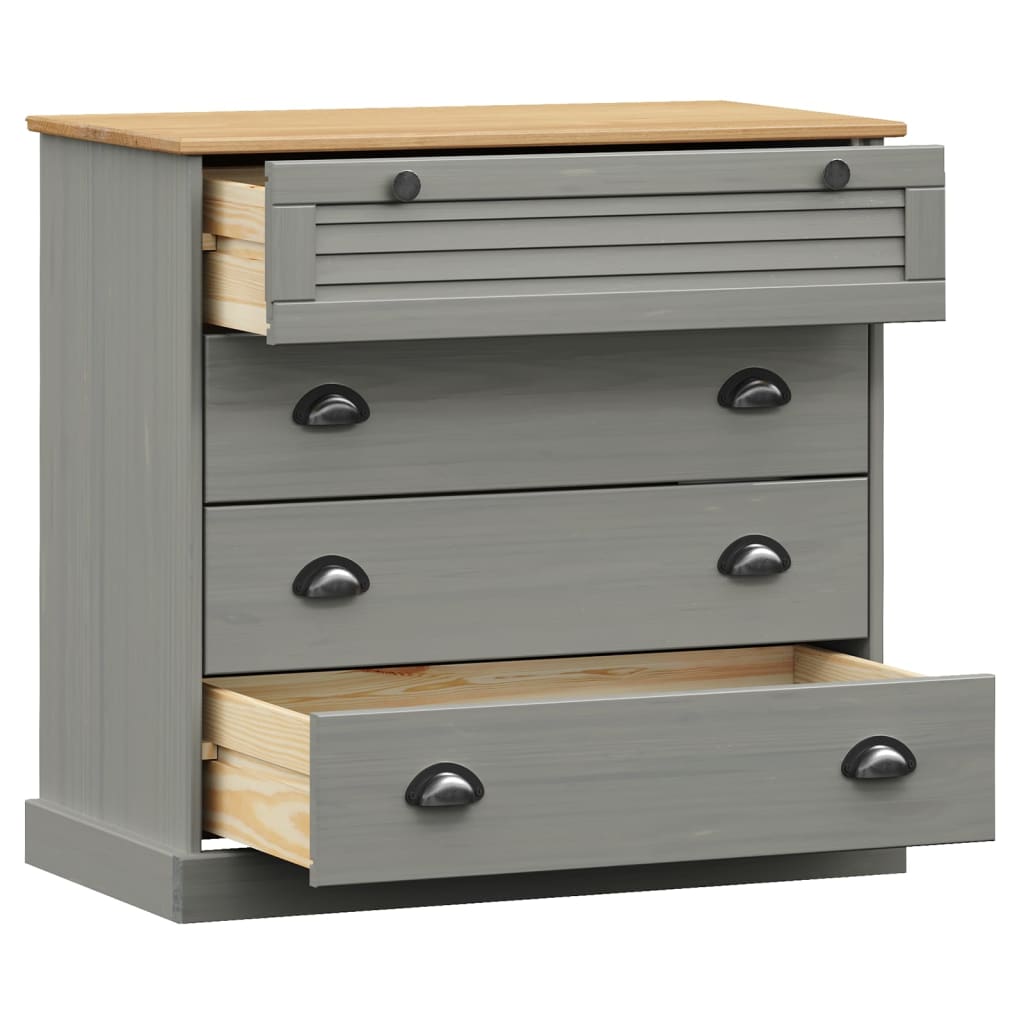 Commode VIGO gris 80x40x76 cm bois massif de pin Commodes vidaXL