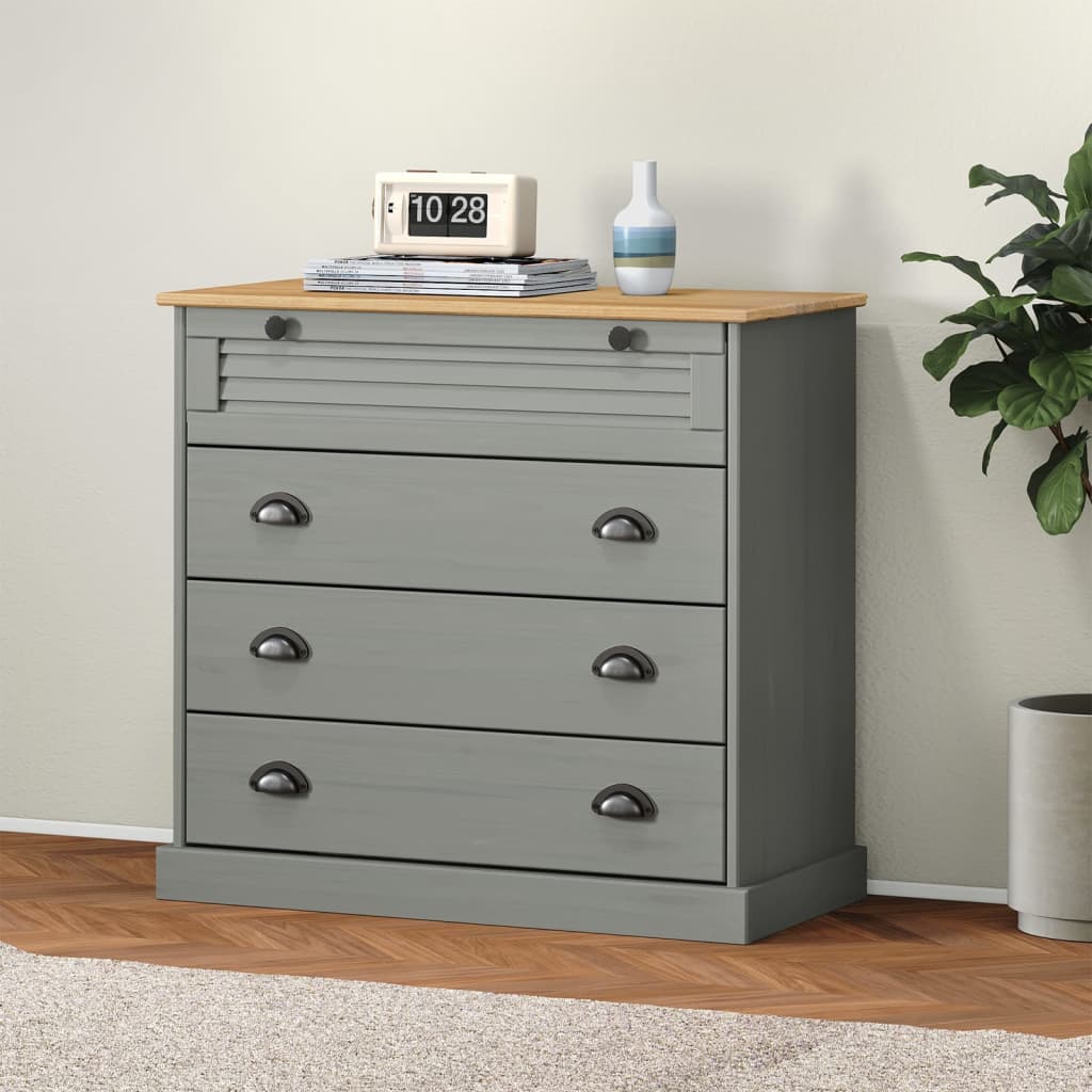 Commode VIGO gris 80x40x76 cm bois massif de pin Commodes vidaXL