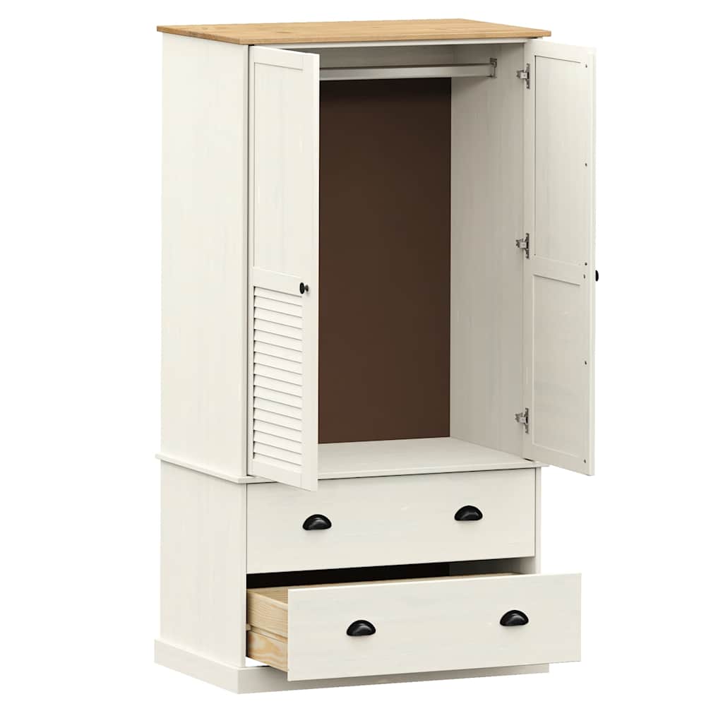 Garde-robe VIGO blanc 90x55x170 cm bois massif de pin - XIOS