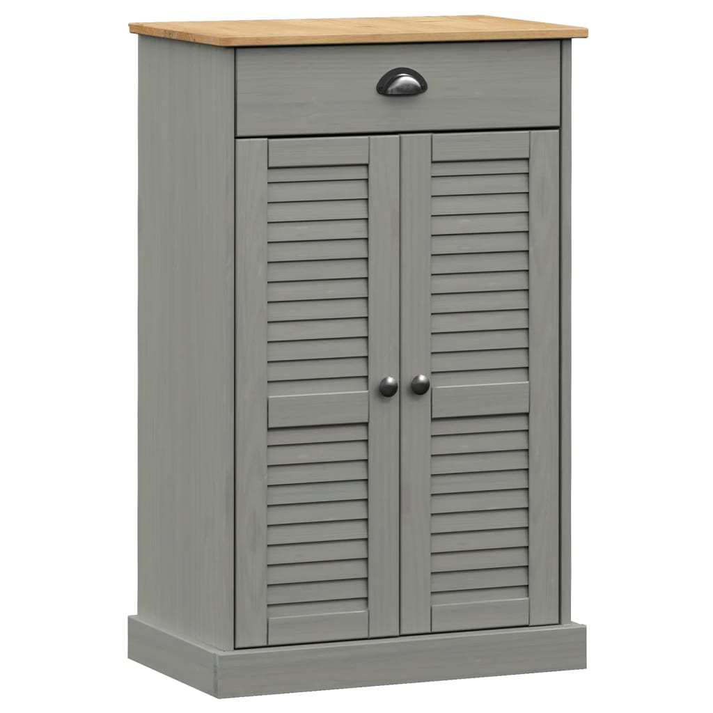 Armoire à chaussures VIGO gris 60x35x96 cm bois massif de pin - XIOS
