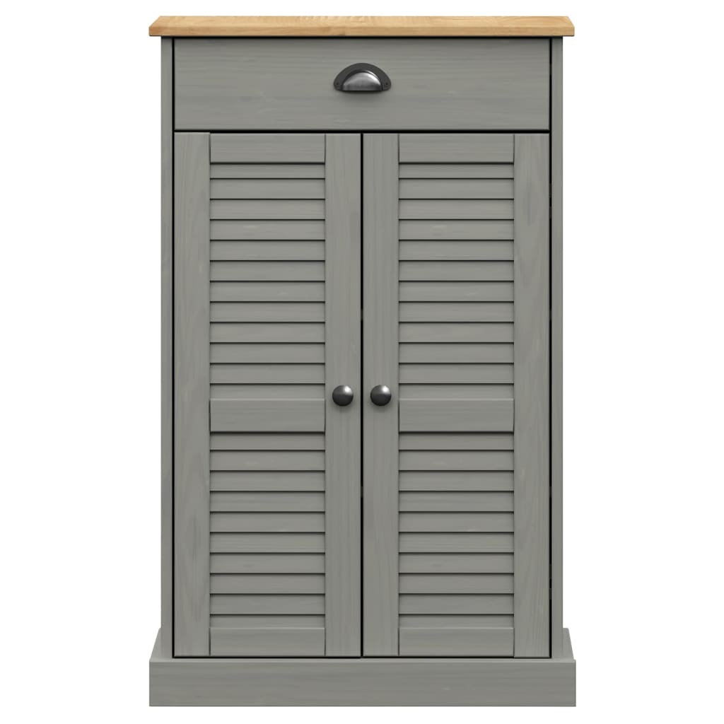 Armoire à chaussures VIGO gris 60x35x96 cm bois massif de pin - XIOS