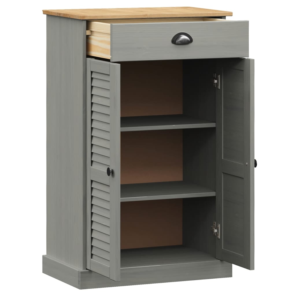 Armoire à chaussures VIGO gris 60x35x96 cm bois massif de pin - XIOS