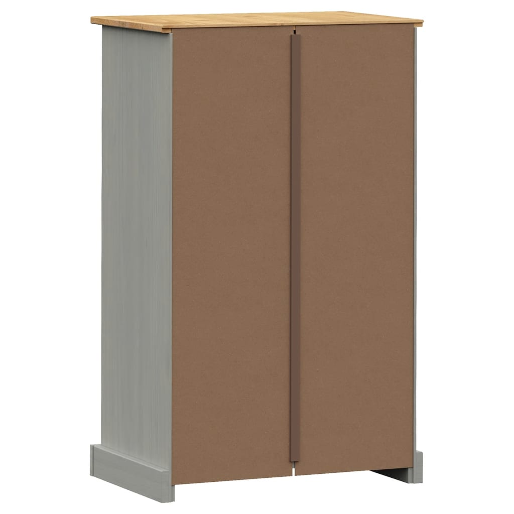 Armoire à chaussures VIGO gris 60x35x96 cm bois massif de pin - XIOS