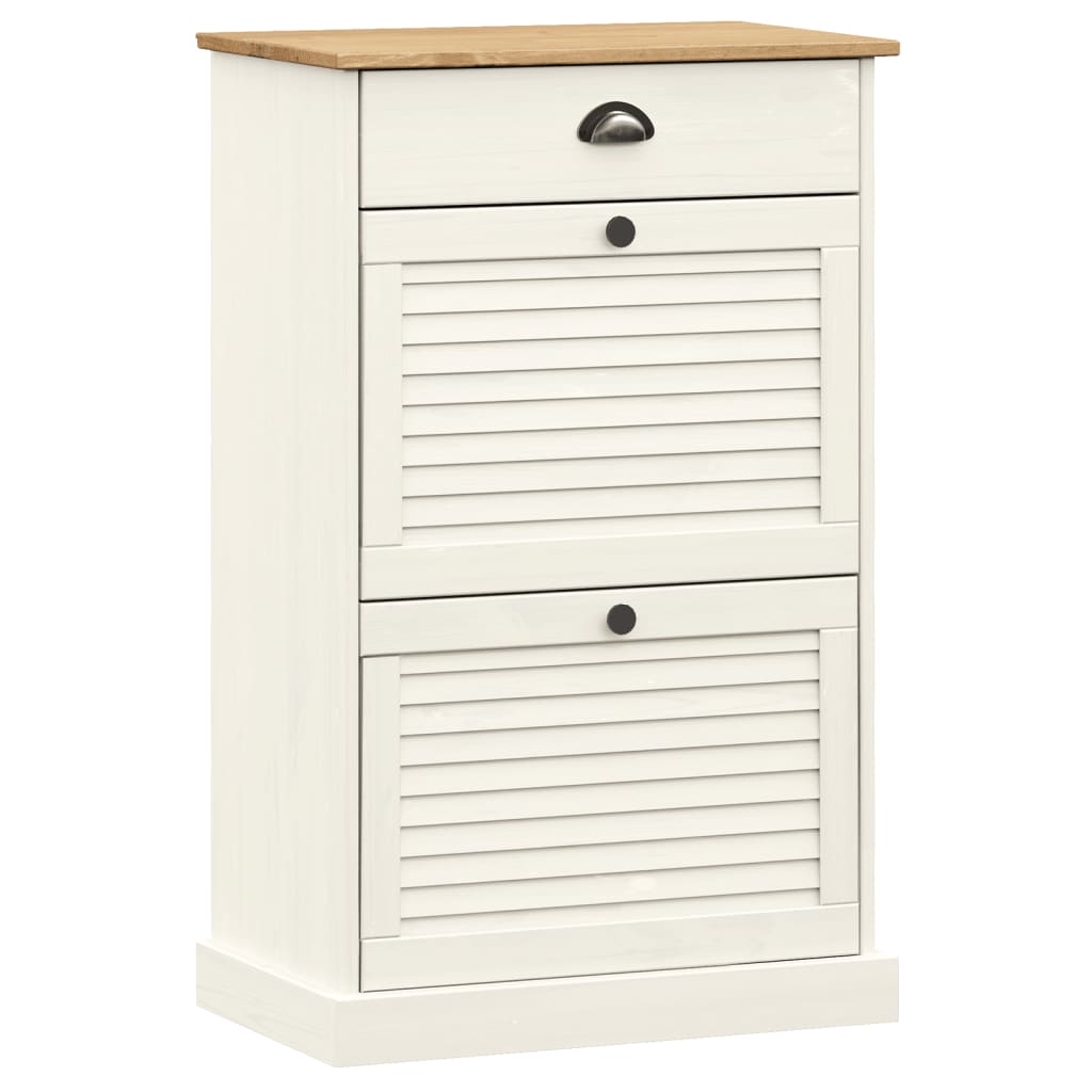 Armoire à chaussures VIGO 60x35x96 cm blanc bois massif de pin - XIOS