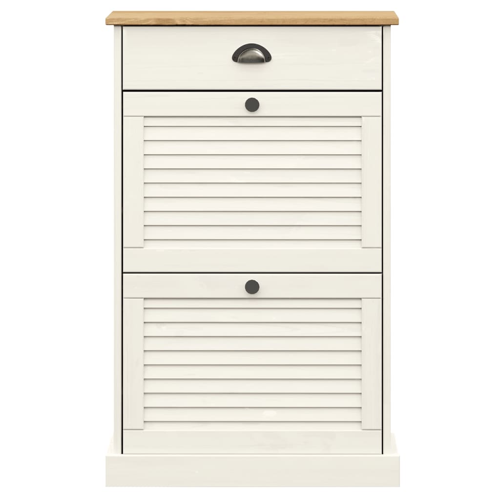 Armoire à chaussures VIGO 60x35x96 cm blanc bois massif de pin - XIOS