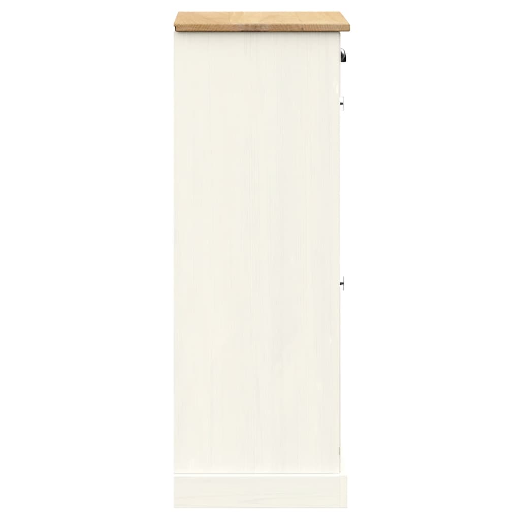 Armoire à chaussures VIGO 60x35x96 cm blanc bois massif de pin - XIOS