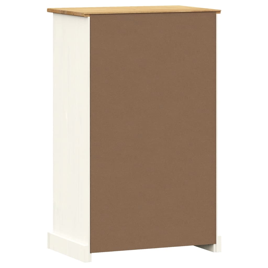 Armoire à chaussures VIGO 60x35x96 cm blanc bois massif de pin - XIOS