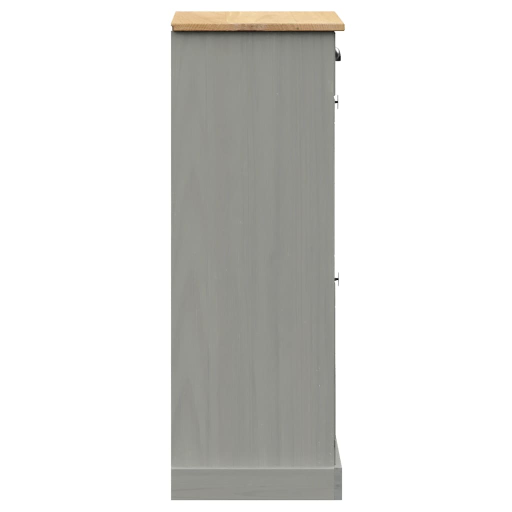 Armoire à chaussures VIGO 60x35x96 cm gris bois massif de pin - XIOS