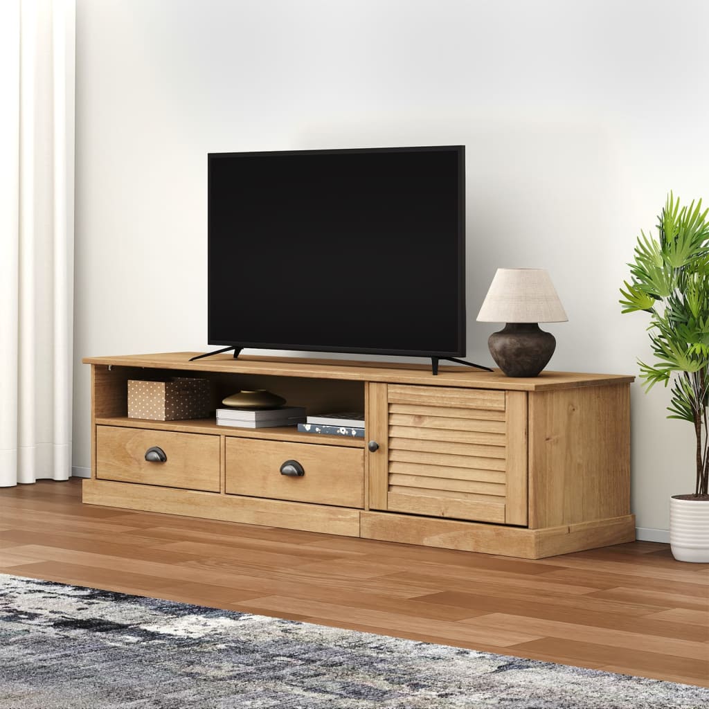 Meuble TV VIGO 156x40x40 cm bois massif de pin - XIOS