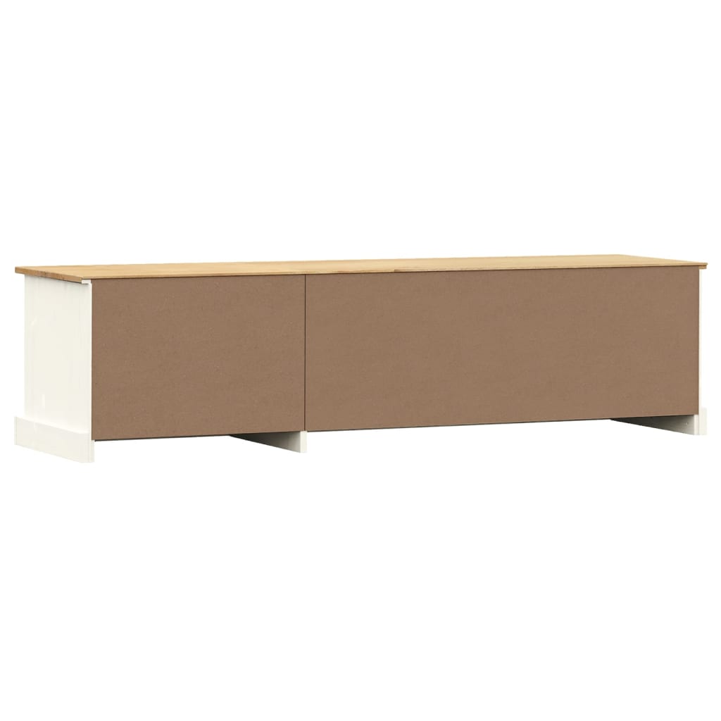 Meuble TV VIGO blanc 156x40x40 cm bois massif de pin - XIOS