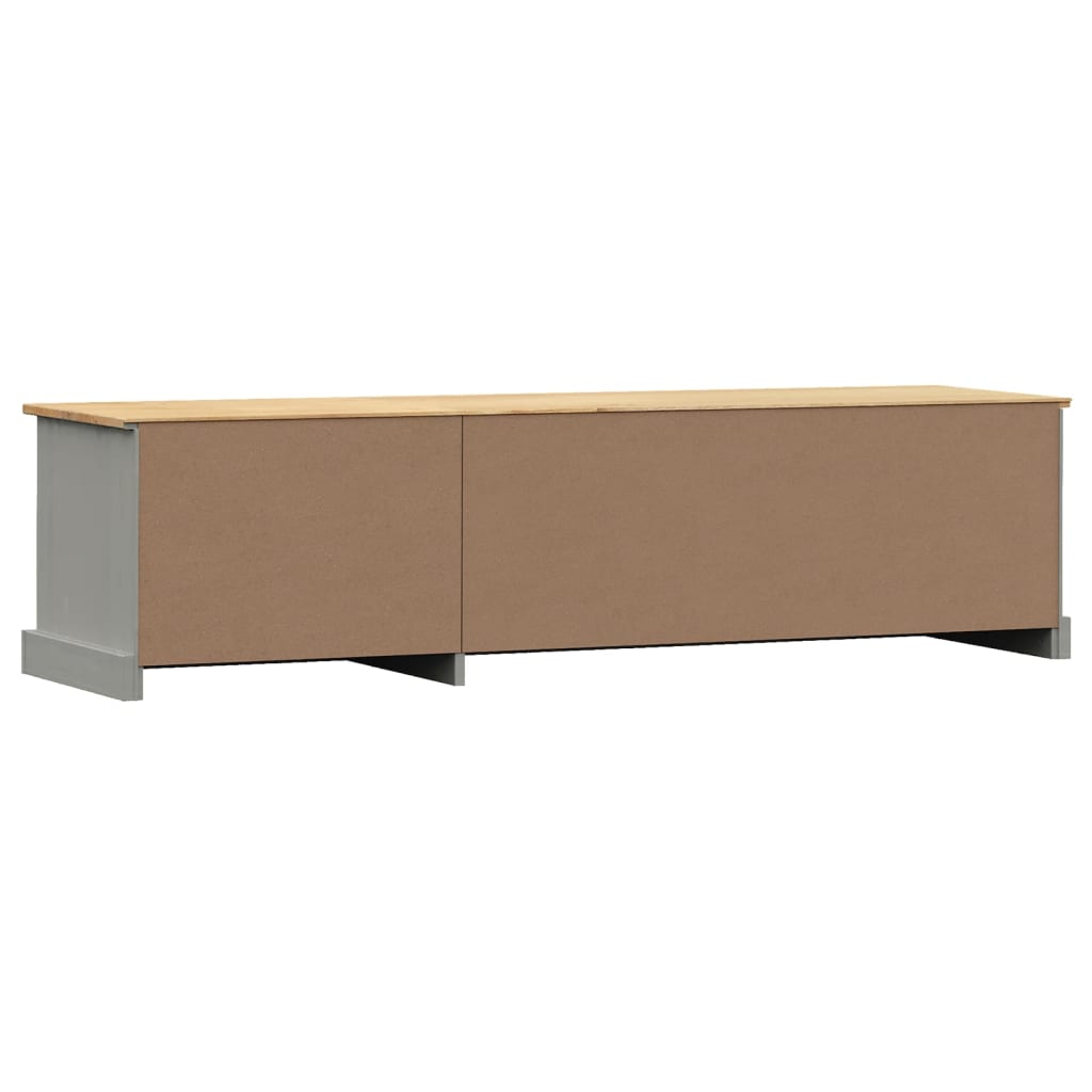 Meuble TV VIGO gris 156x40x40 cm bois massif de pin - XIOS