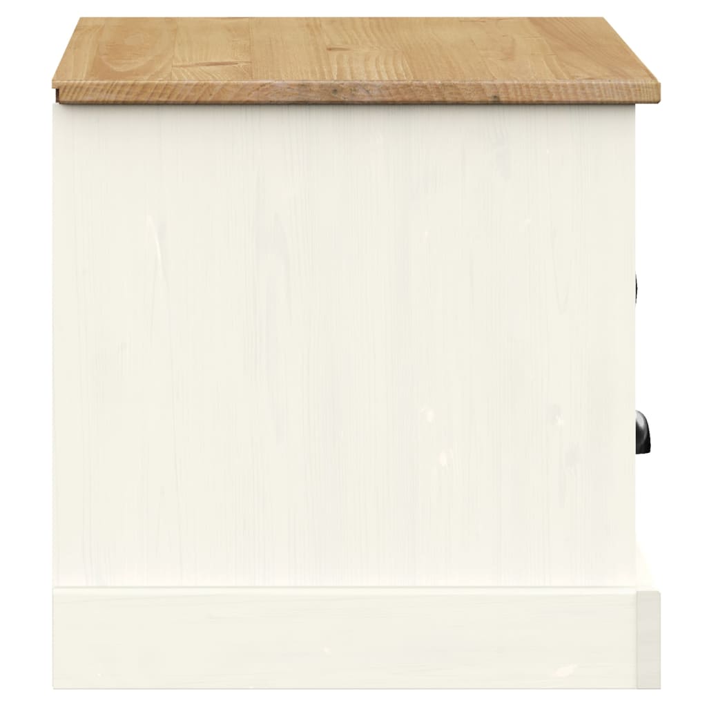 Meuble TV VIGO blanc 106x40x40 cm bois massif de pin - XIOS