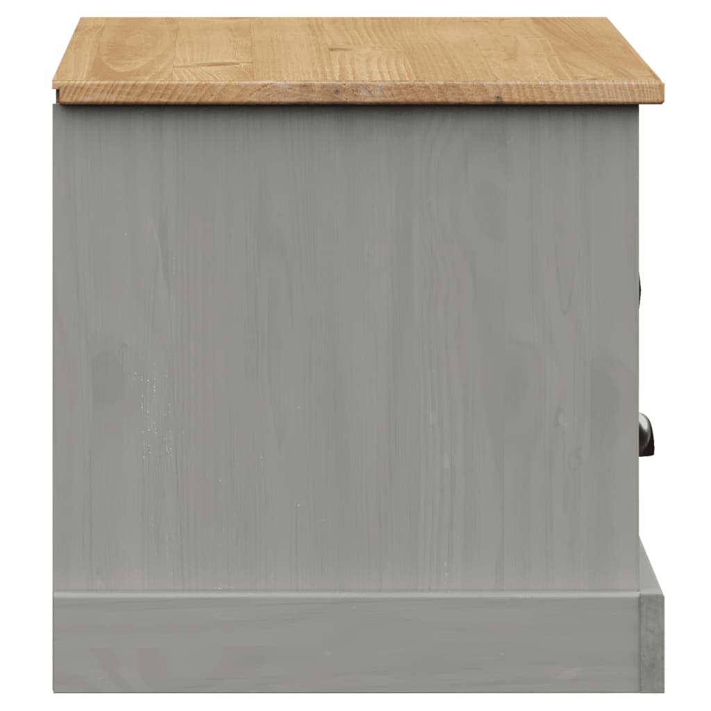 Meuble TV VIGO gris 106x40x40 cm bois massif de pin - XIOS