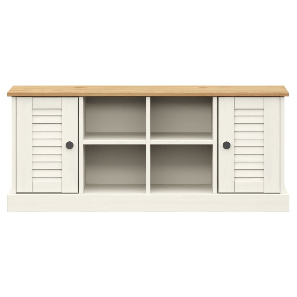 Banc à chaussures VIGO blanc 106x35x45 cm bois massif de pin - XIOS