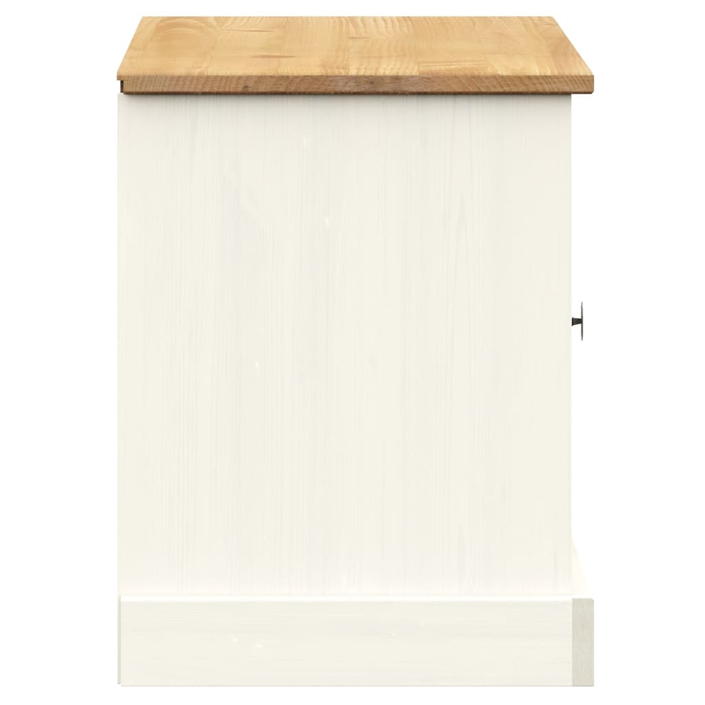 Banc à chaussures VIGO blanc 106x35x45 cm bois massif de pin - XIOS