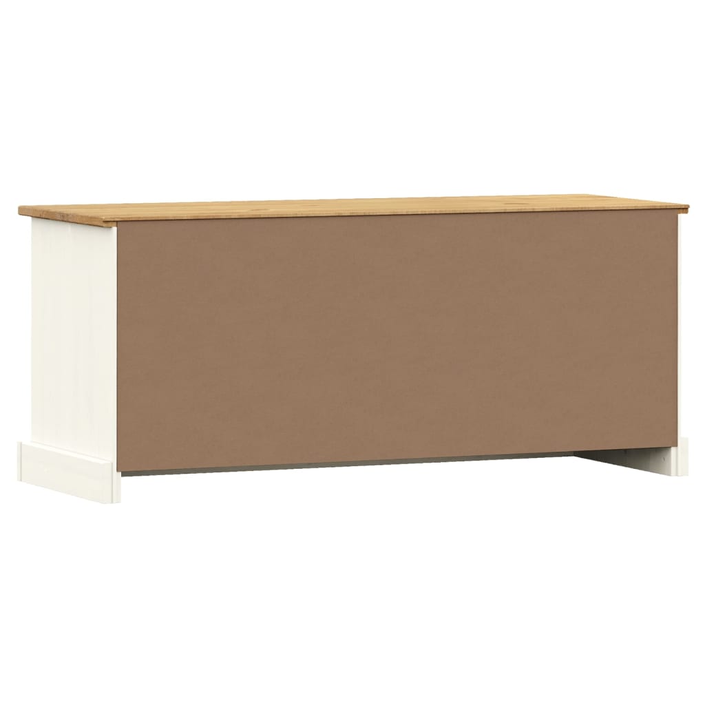 Banc à chaussures VIGO blanc 106x35x45 cm bois massif de pin - XIOS