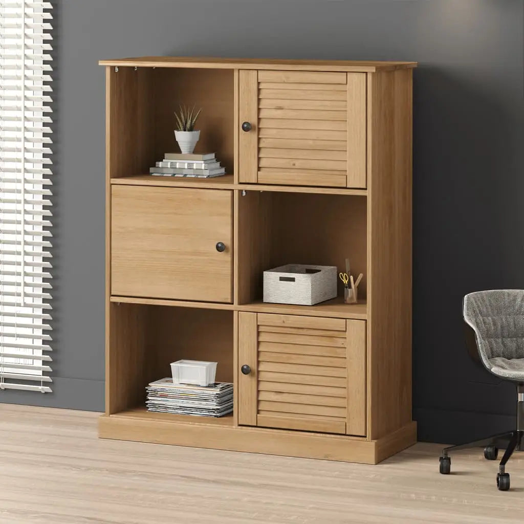 Bibliothèque VIGO 90x35x114,5 cm bois massif de pin - XIOS