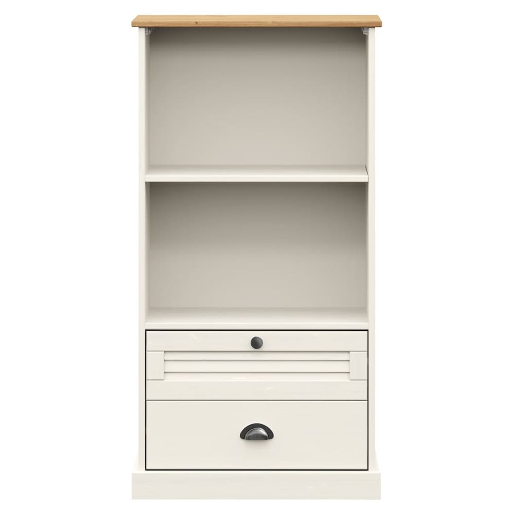 Bibliothèque VIGO blanc 60x35x114,5 cm bois massif de pin - XIOS