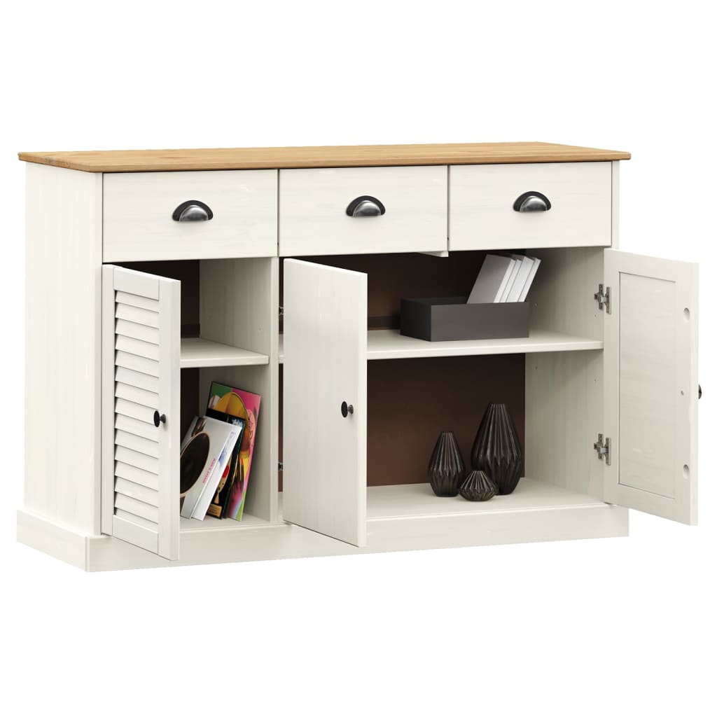 Buffet avec tiroirs VIGO 113x40x75 cm blanc bois massif de pin - XIOS