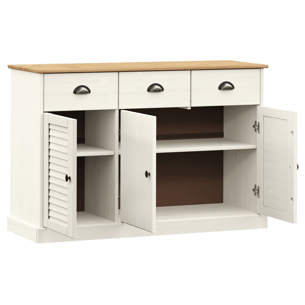 Buffet avec tiroirs VIGO 113x40x75 cm blanc bois massif de pin - XIOS
