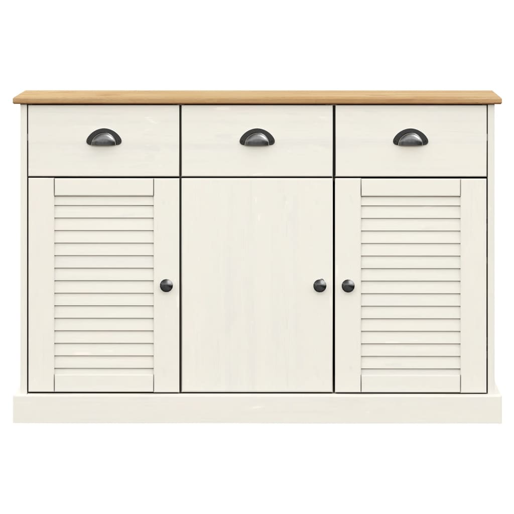 Buffet avec tiroirs VIGO 113x40x75 cm blanc bois massif de pin - XIOS