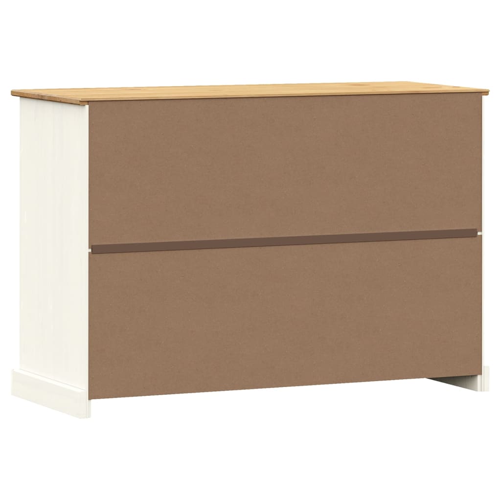 Buffet avec tiroirs VIGO 113x40x75 cm blanc bois massif de pin - XIOS