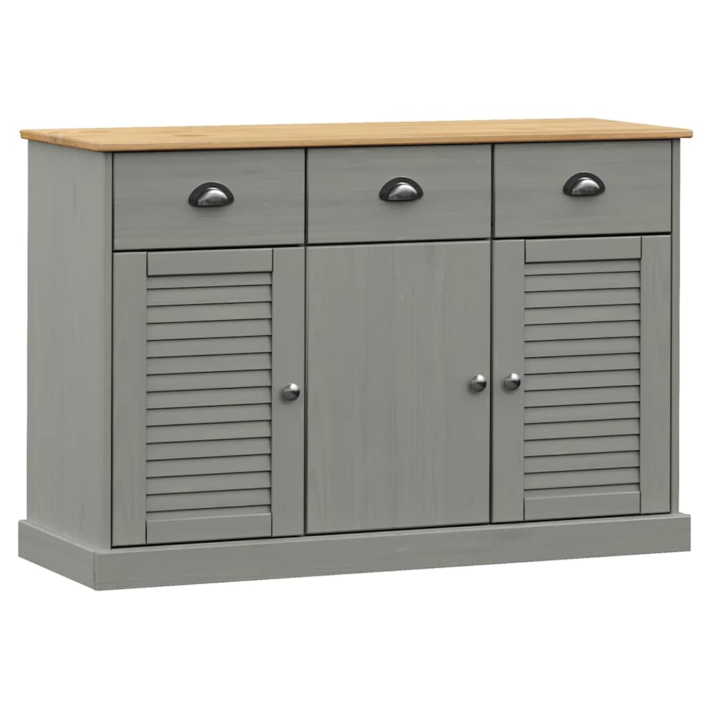 Buffet avec tiroirs VIGO 113x40x75 cm gris bois massif de pin - XIOS