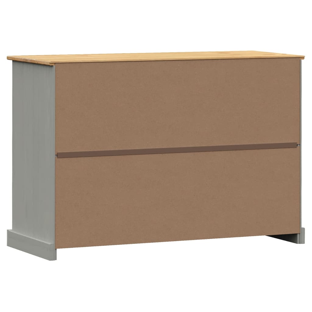 Buffet avec tiroirs VIGO 113x40x75 cm gris bois massif de pin - XIOS